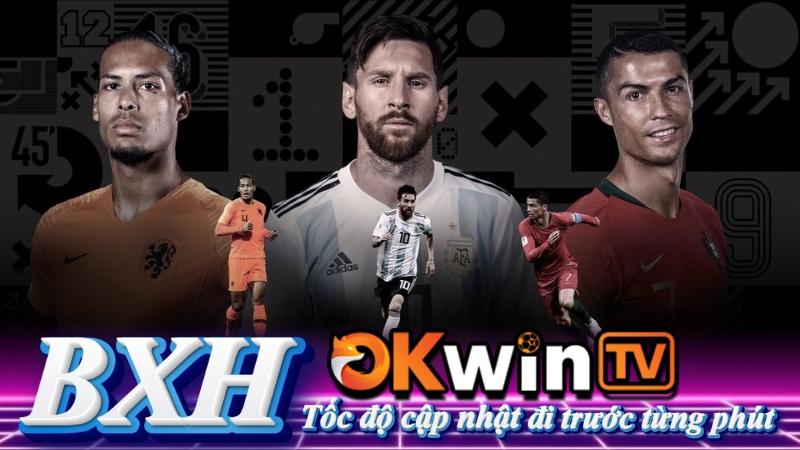 So sánh BXH bóng đá trực tuyến trên OKWIN TV với Cakhia, 90phut, Bongda24h và Thethao247